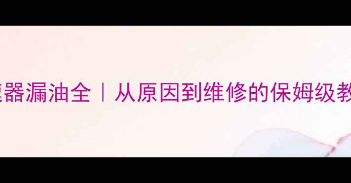 图片 🔧挖机旋转减速器漏油全｜从原因到维修的保姆级教程（附图解）2