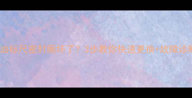 图片 🔧挖机机油标尺密封圈坏了？3步教你快速更换+故障诊断全攻略1