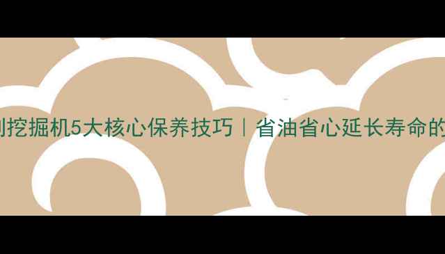 图片 🔧斗山D系列挖掘机5大核心保养技巧｜省油省心延长寿命的保姆级指南