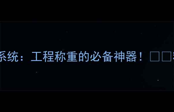 挖掘机称重系统工程称重的必备神器精准到吨