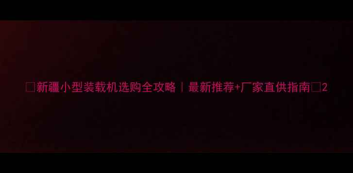 新疆小型装载机选购全攻略最新推荐厂家直供指南