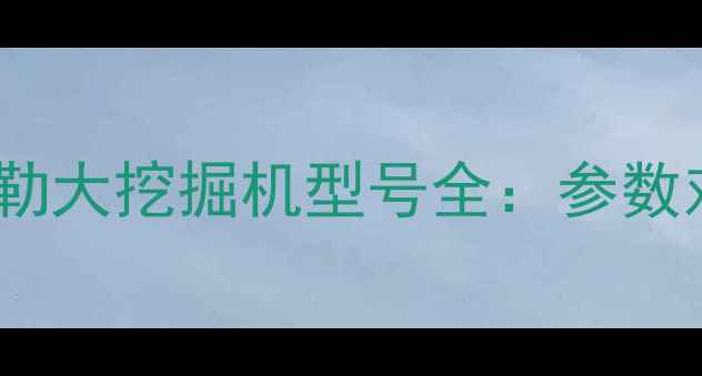 最新款卡特彼勒大挖掘机型号全参数对比与选购指南
