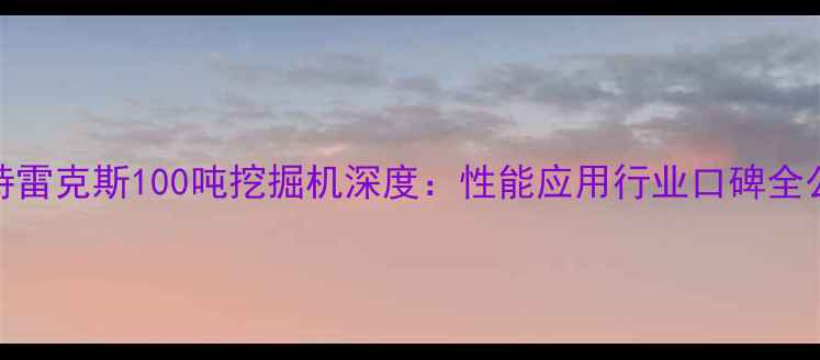 图片 🚜特雷克斯100吨挖掘机深度：性能应用行业口碑全公开