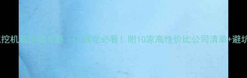 图片 🚜盐城挖机租赁全攻略｜工程党必看！附10家高性价比公司清单+避坑指南1